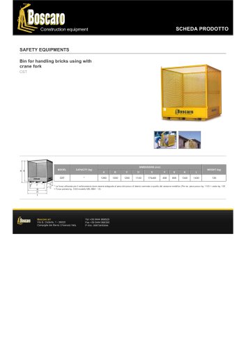 Bin for handling bricks using with crane fork CST