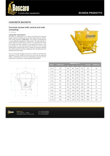 Concrete bucket with central and side  unloading  CL Model 