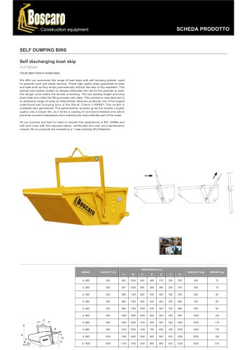 Self discharging boat skip A-D Model