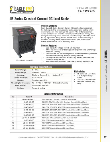 LB-Series Constant Current DC Load Banks