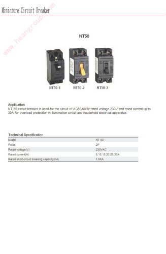 Miniature circuit breaker | Bolevo NT50 series