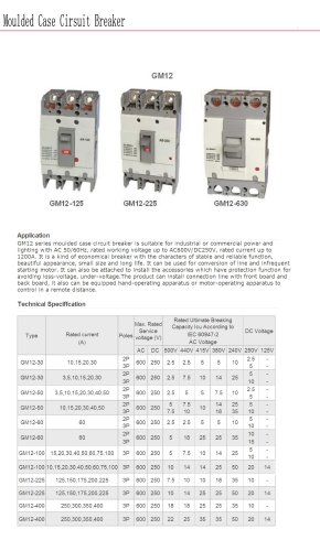 Molded case circuit breaker | Bolevo GM12 series