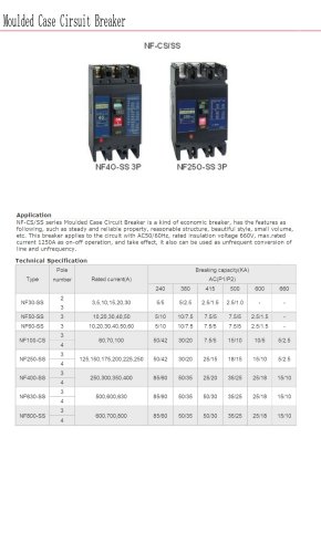 Molded case circuit breaker | Bolevo NF-CS SS series