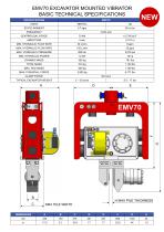 EMV70 EXCAVATOR MOUNTED VIBRATOR BASIC TECHNICAL SPECIFICATIONS