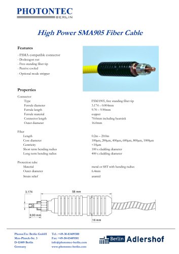 High Power SMA905 Fiber Cable