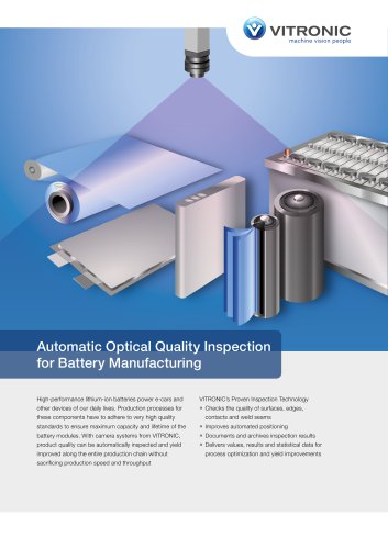 Automatic Optical Quality Inspection for Battery Manufacturing