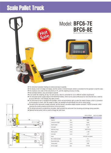 XILIN / Scale Pallet Truck /BFC6-7E BFC6-8E