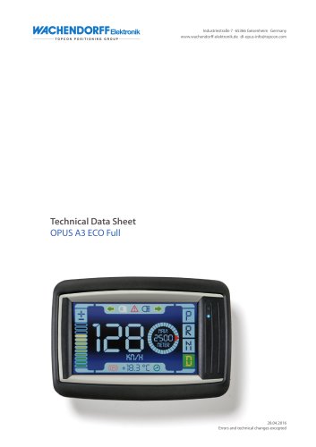 OPUS A3e Technical Data