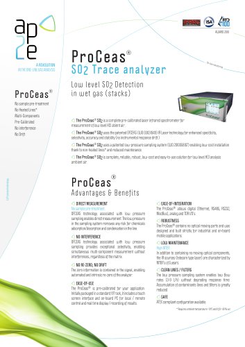 ProCeas® SO2 Trace analyzer