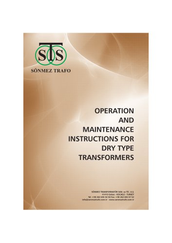 Operation and Maintenance Instructions for Dry Type Transformers