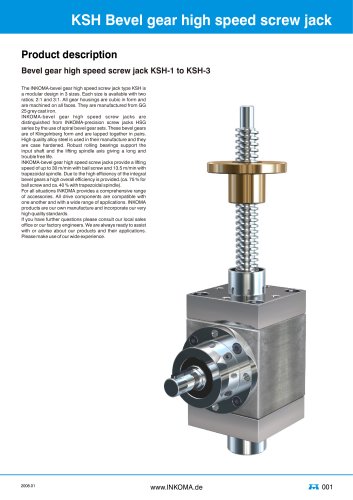 KSH bevel gear high speed screw jack (cubic design)