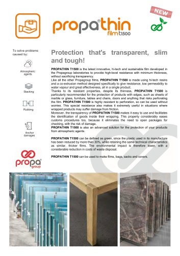 PROPATHIN T1500 - resistant and transparent film