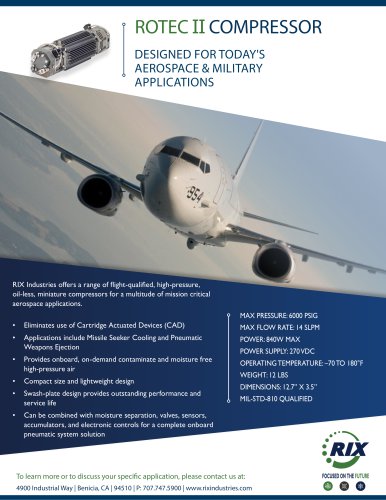 ROTEC II COMPRESSOR DESIGNED FOR TODAY'S AEROSPACE & MILITARY APPLICATIONS