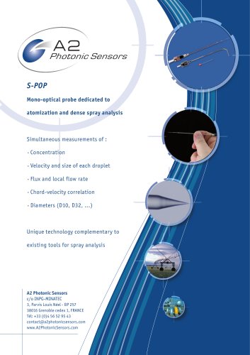 S-POP: Mono-optical probe for atomization and dense spray analysis