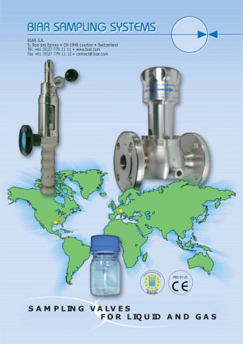 Inline sampling valves