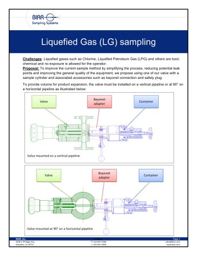 Liquefied Gas LG sampling