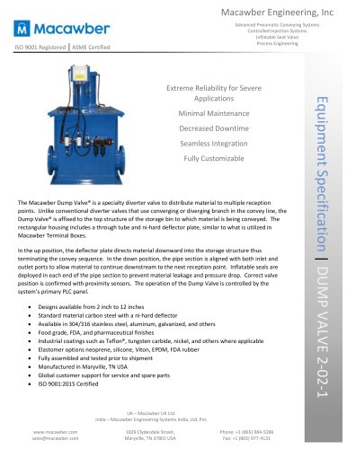 Dump Valve with Internal Seal