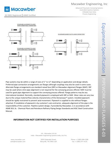 Pipework and Flanges