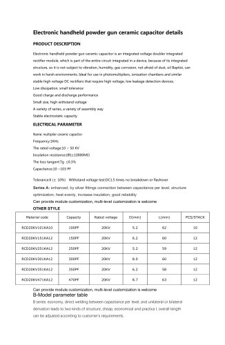 Electronic handheld powder gun ceramic capacitor