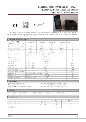 RTC050DT52 current sensor