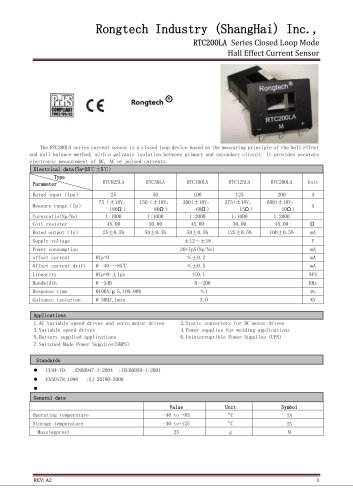 RTC200LA close loop current sensor