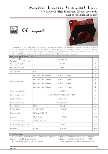 RTNT1000-C3 high precision current sensor