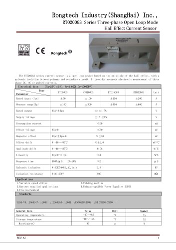 RTO200G3 3 phase open loop current sensor