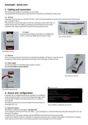 EasyLog XL quick start