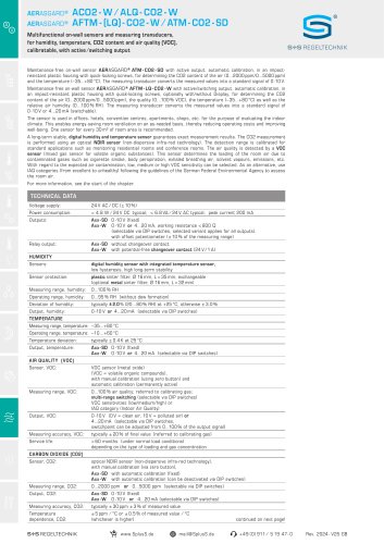 AERASGARD® ACO2 - W ⁄ ALQ - CO2 - W AERASGARD® AFTM - (LQ) - CO2- W ⁄ ATM - CO2- SD