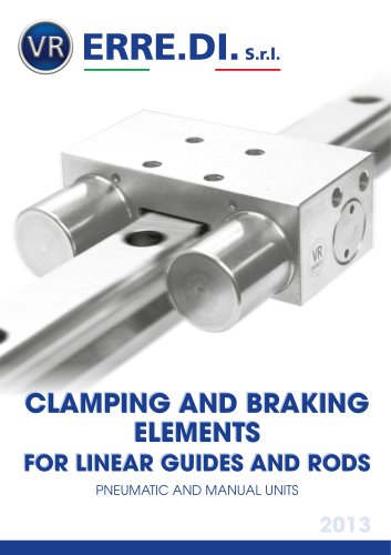 Clamping and braking elements for linear guides and rods