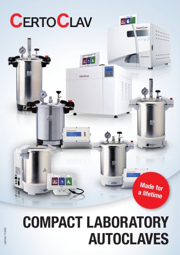 CertoClav Laboratory Autoclaves Catalog 2022