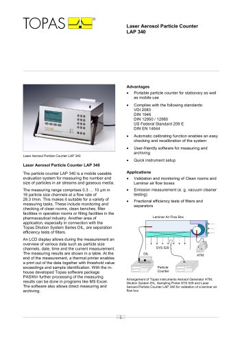 Laser Aerosol Particle Counter Series LAP 340