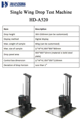 Single Wing Drop Test Machine