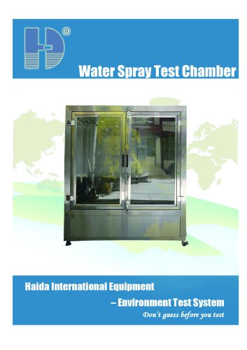 Water spray test chamber