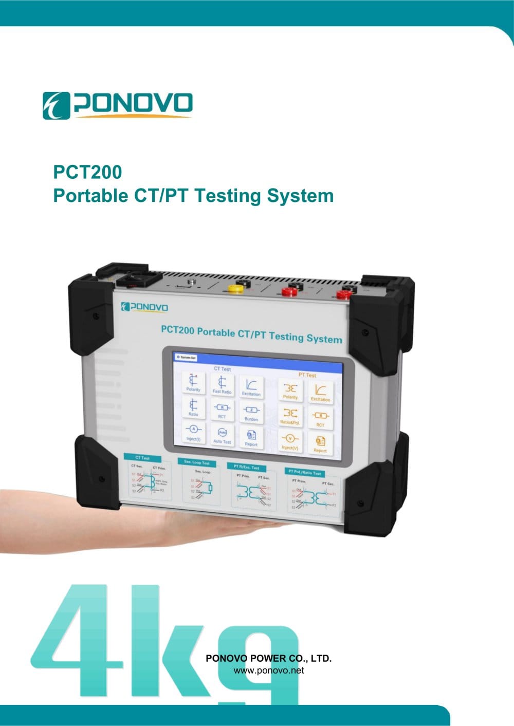 PCT200X PCT200AX Portable CTPT Testing System (ATB02) 2026 V7 - PONOVO POWER CO., LTD