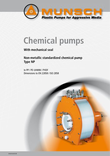 Non-metallic standardized chemical pump Type NP