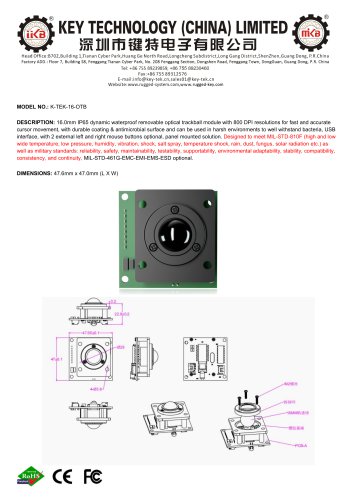 K-TEK-16-OTB data sheet