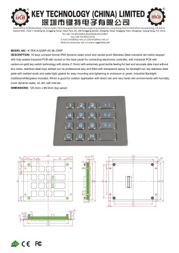 K-TEK-A120KP-AC-BL-DWP datasheet