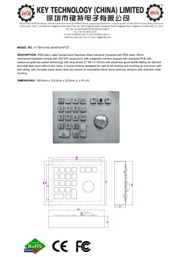 K-TEK-A160TB-KP-DT data sheet