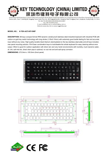 K-TEK-A272-BT-DWP data sheet