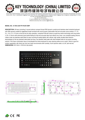 K-TEK-A361TP-FN-BT-DWP data sheet