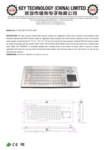 K-TEK-A361TP-FN-DT-DWP data sheet