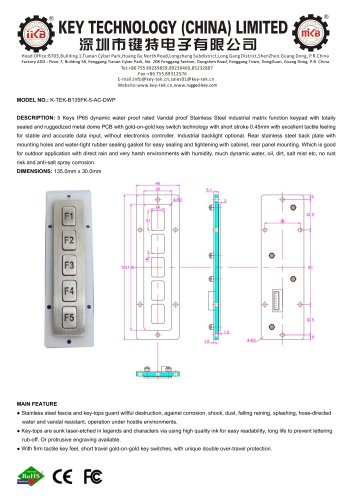 K-TEK-B135FK-5-AC-DWP datasheet