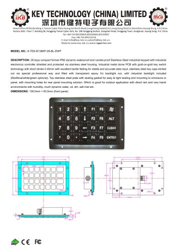 K-TEK-B138KP-28-BL-DWP datasheet