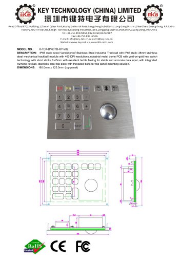 K-TEK-B160-38-TB-KP-V02 data sheet