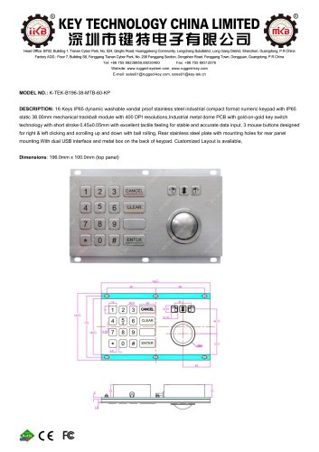 K-TEK-B196-38-MTB-60-KP