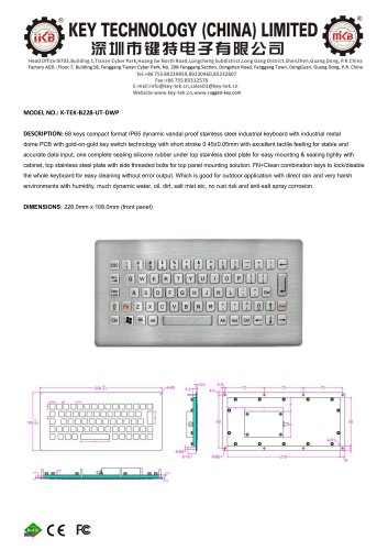 K-TEK-B228-UT-DWP data sheet