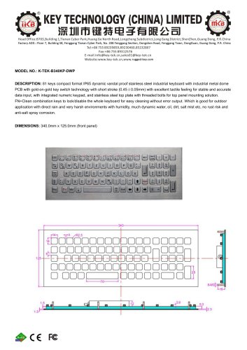 K-TEK-B340KP-DWP data sheet