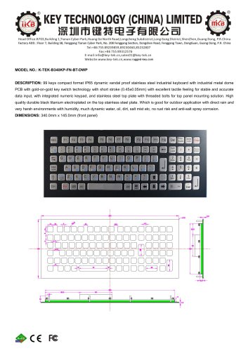 K-TEK-B340KP-FN-BT-DWP data sheet