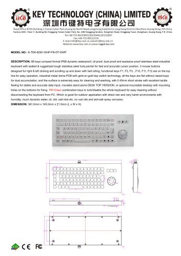 K-TEK-B361-DHP-FN-DT-DWP data sheet